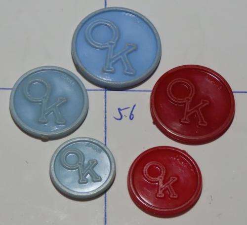 5 x OK bazaars tokens (MB1565A)