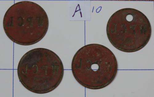 4 x Very rare William Philippi & Cia, Lda tokens (from Tete, Mozambique) - Hern664a