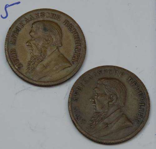2 x 1896 Kruger Imitation Sovereign (gaming tokens)