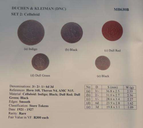 Duchen & Kleiman 6d (dull green) token - MB630B