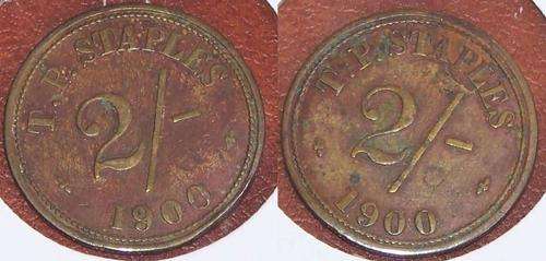 Staples T.P (2 shillings)  - Bloemfontein