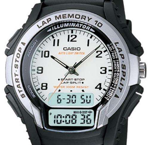 Brand New Casio Ana-Digi 100M WR Watch ** Lap-Memory **  Alarms ** Auto Calendar ** In-Stock **