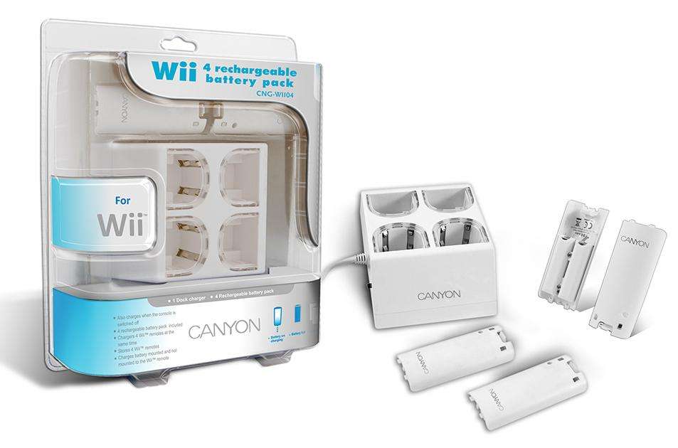 Wii Charger Dock + 4 x Rechargeable Battery Packs ** Brand New  & Sealed **