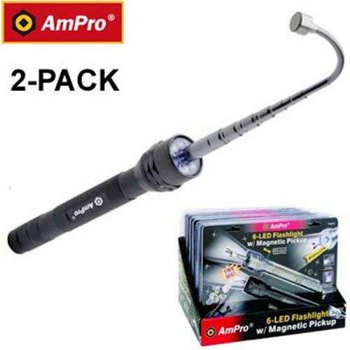 2 X AMPRO USA LED TORCHES WITH MAGNETIC PICKUP ** BRAND NEW & SEALED **