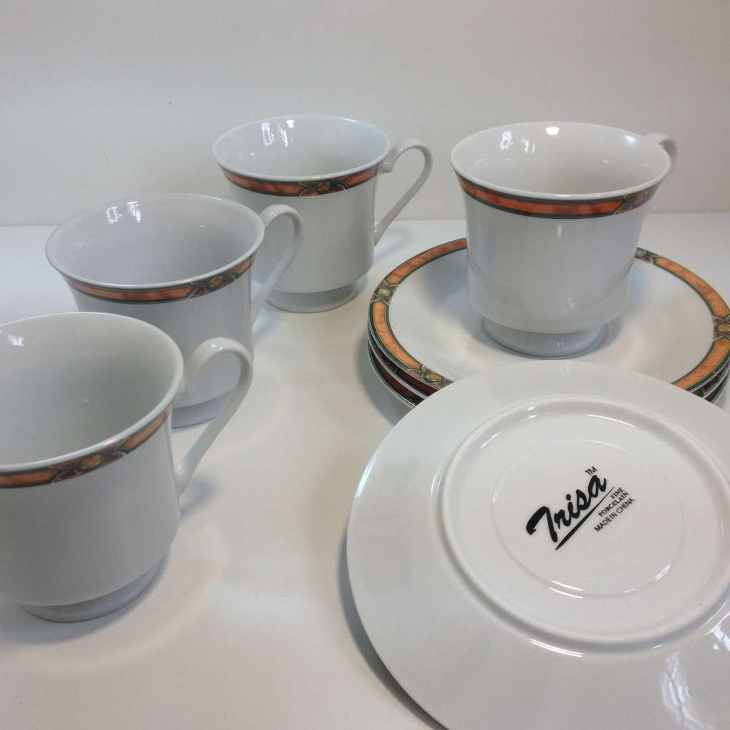Vintage 12 Piece Fine Porcelain Tea Set From The 90`s