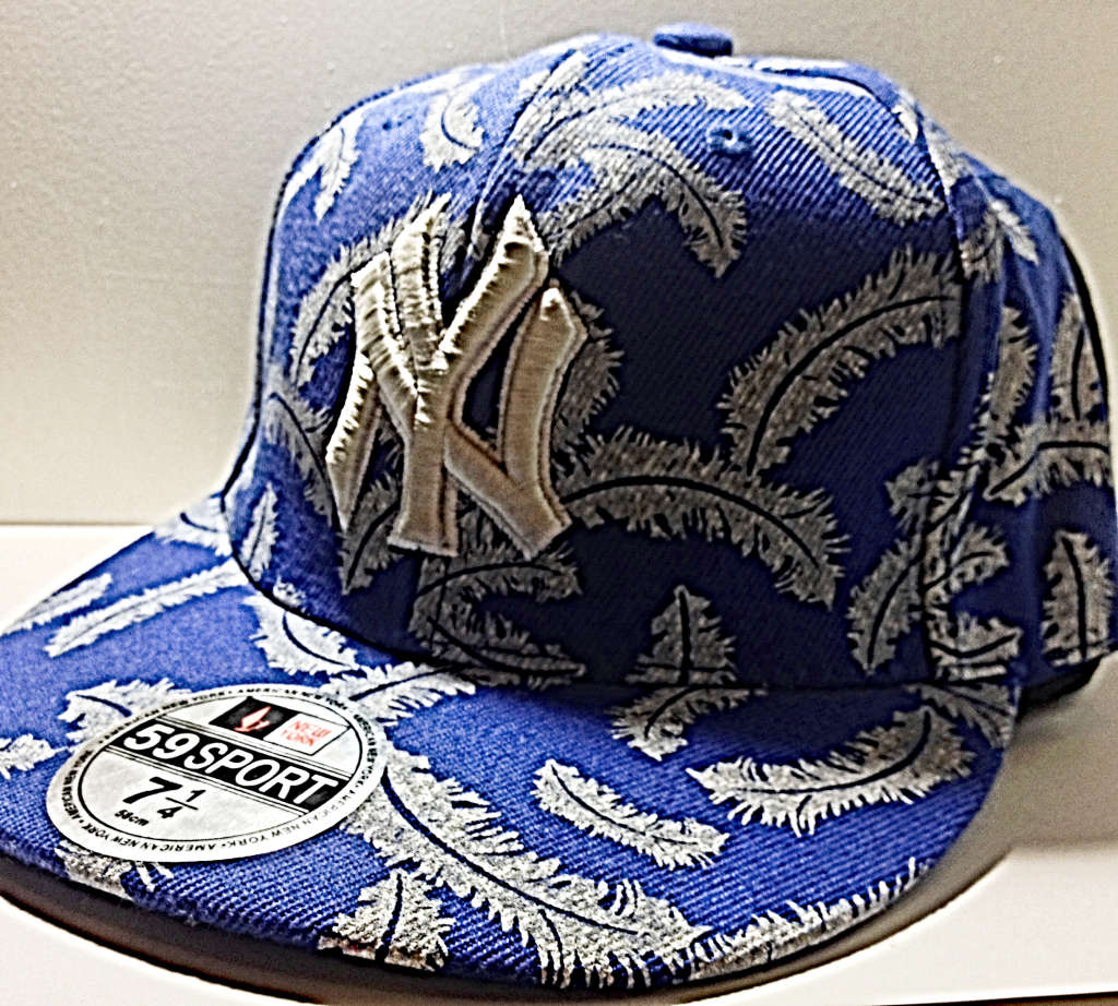 New York Baseball Cap Blue w/White Graffiti
