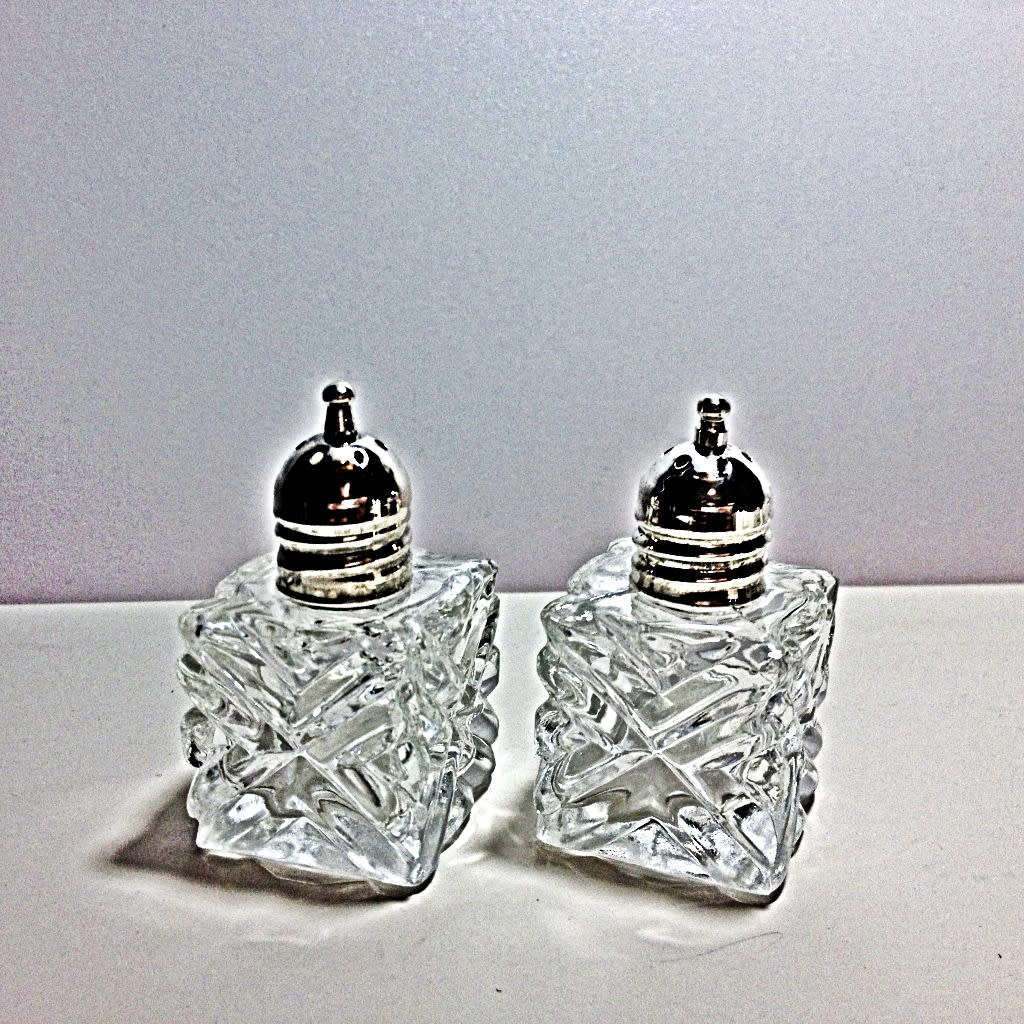 Antique Set of 4 Mini Salt & Pepper Shakers