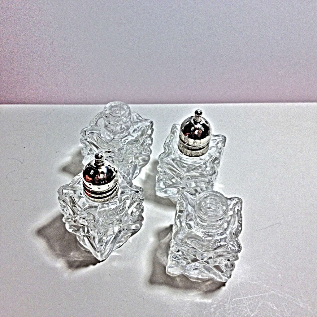 Antique Set of 4 Mini Salt & Pepper Shakers