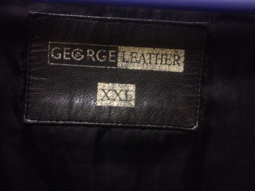 George Genuine Leather Collar Jacket Black Mens XXL