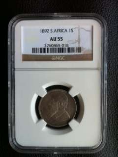 1892 South African 1 Shilling  AU55  " VERY NICE COIN "