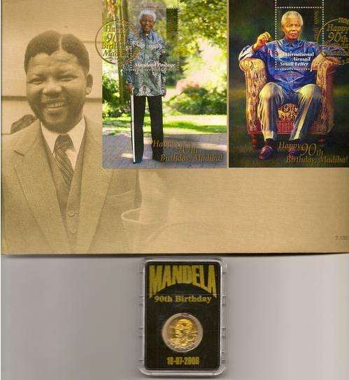 Birthday Mandela coin + FDC combo