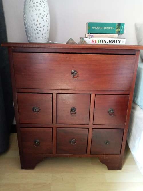 BEDSIDE TABLES WITH DRAWERS X2 MADE FROM TEAK WOOD