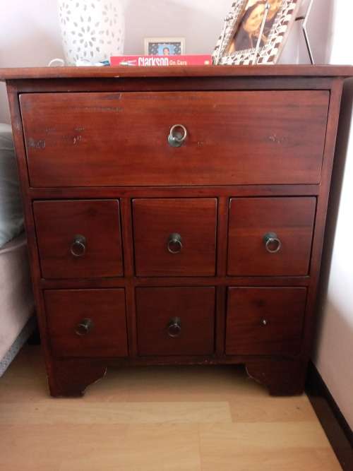 BEDSIDE TABLES WITH DRAWERS X2 MADE FROM TEAK WOOD