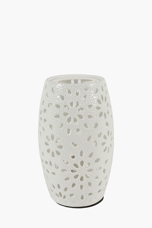 Porcelain Flower Cut Out Lamp Set