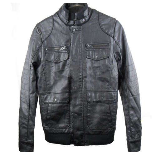 NEW Men's Slim Designed PU Leather  Jacket --Size XL