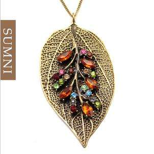 Fashion Jewelry Beautiful Leaf Shape  Sweater Chain / Necklace