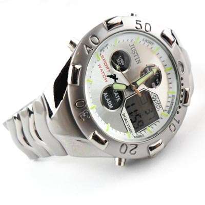 New! Alarm Light Date Mens Sport Analog Digital Watch Two Color To Choose From !!!