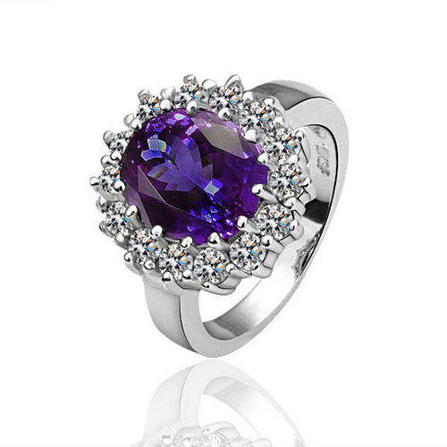 Fashion Jewelry Beautiful 18K White GOLD PLATED RING!! Size 6#