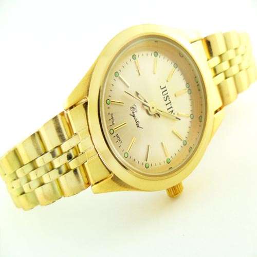 Fashionable Stainless steel Quartz Gold Plated Lady's Watch