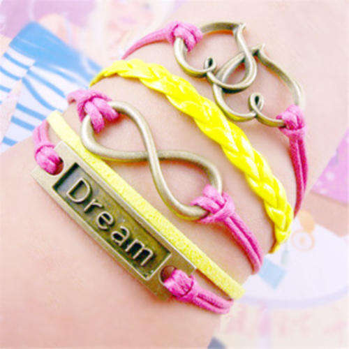 Hot Seller !!! -- European Fashion Infinity Leather Bracelet