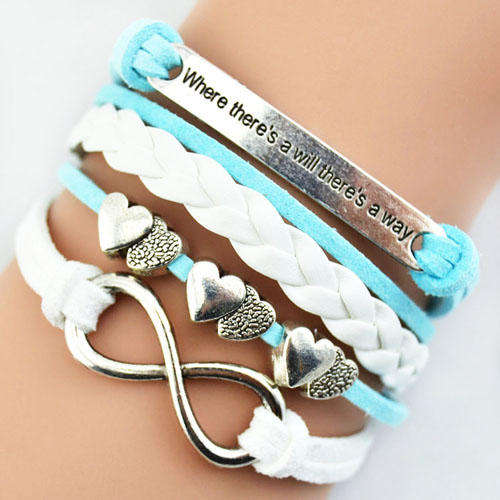 Hot Seller !!! -- European Fashion Infinity Leather Bracelet