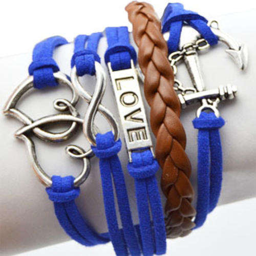 Hot Seller !!! -- European Fashion Infinity Leather Bracelet