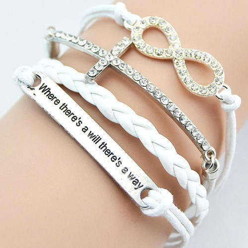 Hot Seller !!! -- European Fashion  Infinity Leather Bracelet
