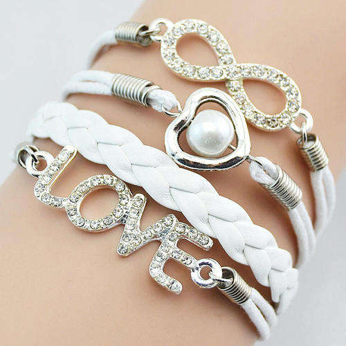 Hot Seller !!! -- European Fashion  Infinity Leather Bracelet