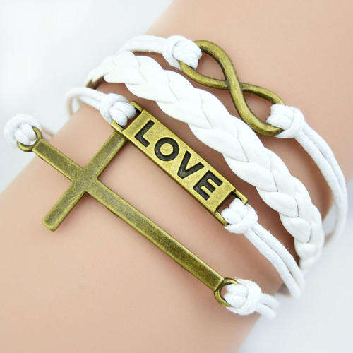 Hot Seller !!! -- European Fashion Infinity Leather Bracelet
