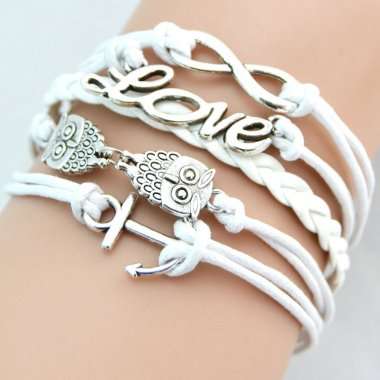 Hot Seller !!! -- European Fashion Infinity Leather Bracelet