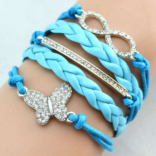 Fashion Infinity Rhinestone  Butterfly  Bracelet