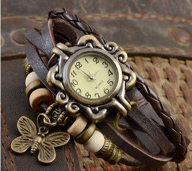 Hot Seller !!! -- European Fashion Leather Lady's Watch Bracelet  Quartz Wrist Watch