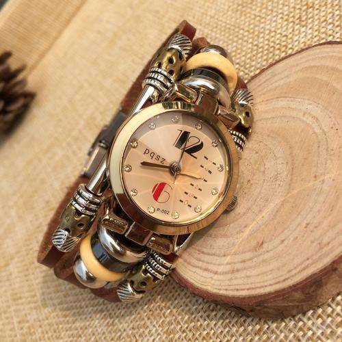 Fashion Pure Leather Exclusive Design Retro Leather Quartz Wrist Watch !!