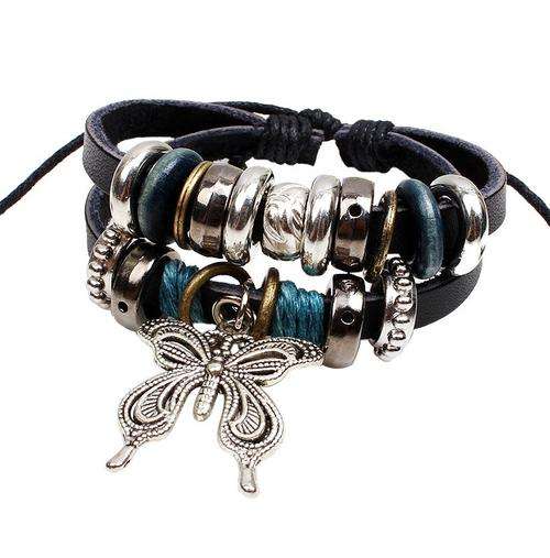 European Fashion Genuine Leather Beads Bracelet BD0017