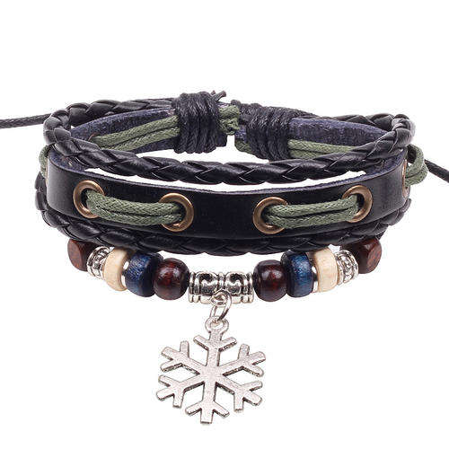 European Fashion Genuine Leather Beads Bracelet BD0021