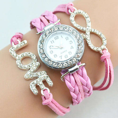 Fashion Lovely Rhinestone Infinity Bracelet Lady`s Quartz Wrist Watch !!