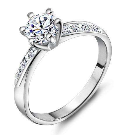 Fashion Jewelry Beautiful Stunning 9stone Round Brilliant Cut 18k Gold Plated Ring--Many Size