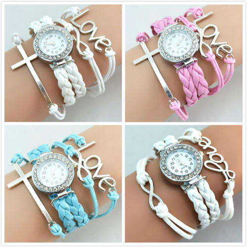 Fashion Infinity Love Cross Bracelet Lady's Watches !