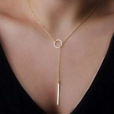 Trendy Layered Chains Collar Necklace TSN017 Golden