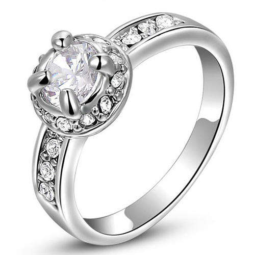 Fashion Jewelry Beautiful Stunning  Brilliant Cut 18k Gold Plated Ring-- Size 7#