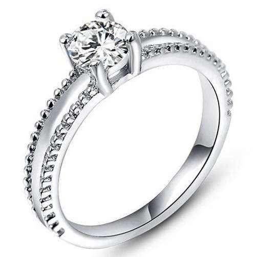 Fashion Jewelry Beautiful Stunning  Brilliant Cut 18k Gold Plated Ring-- Size 8#