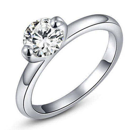 Fashion Jewelry Beautiful Stunning  Brilliant Cut 18k Gold Plated Ring-- Size 8#