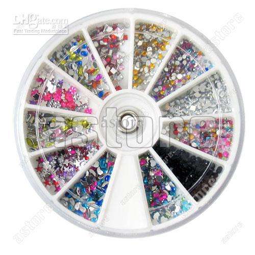 New Nail Art Rhinestones Glitters Acrylic Tips Decoration Manicure Wheel