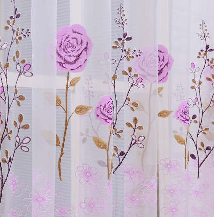 Chic Voile Window Curtain Sheer Panel Door Balcony Curtain Beads Tassel Valance 1pc