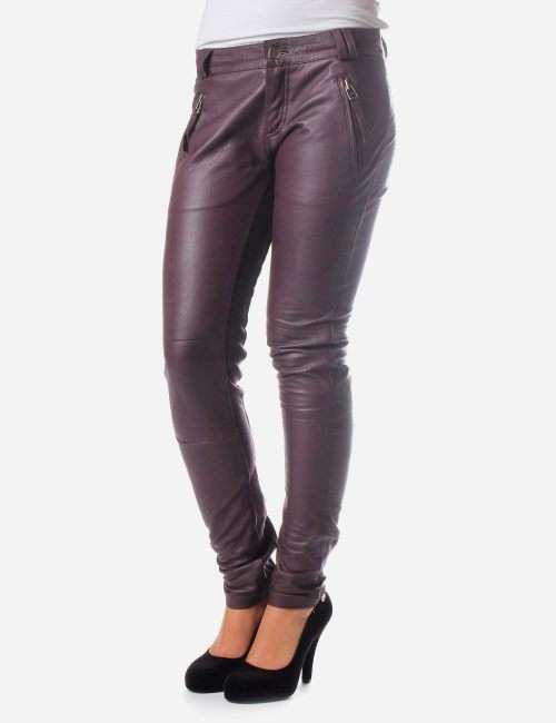 PURPLE LEATHER PANTS - SIZE 26!!!!!