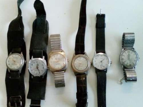 6 antique watches (not working)wind up