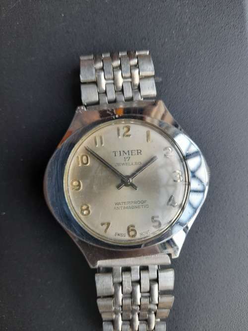 Antique Timer 17 jewelled waterproof antimagnetic wrist watch. not working (READ DESCRIPTION)