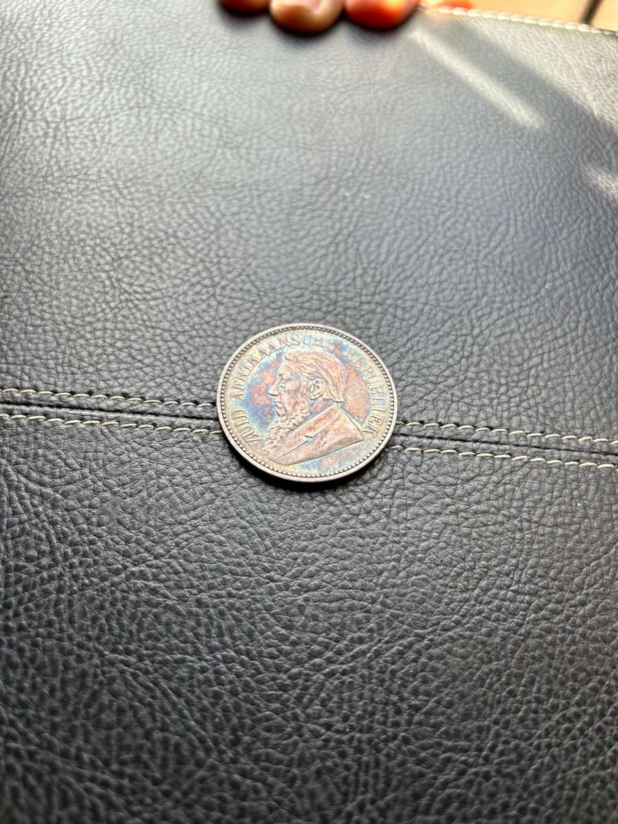 South african 2 and a half shillings 1897 UNCIRCULATED rainbow toning