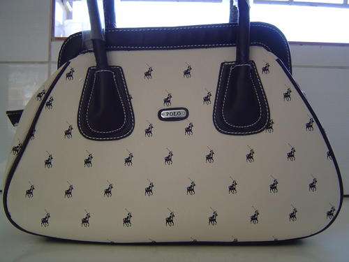 STUNNING  POLO HANDBAG IVORY AND BROWN...LOW LOW START