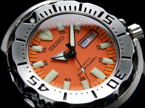 SEIKO DIVERS Auto Orange Monster 200m Hardlex Crystal Rotating Bezel -***Overnight Delivery***